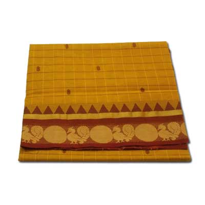 "Village Cotton saree with Thread petu  peacock Buta -SLSM-78 - Click here to View more details about this Product